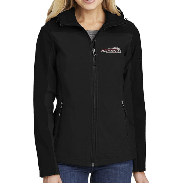 Port Authority® Ladies Hooded Core Soft Shell Jacket - Embroidered Logo Thumbnail