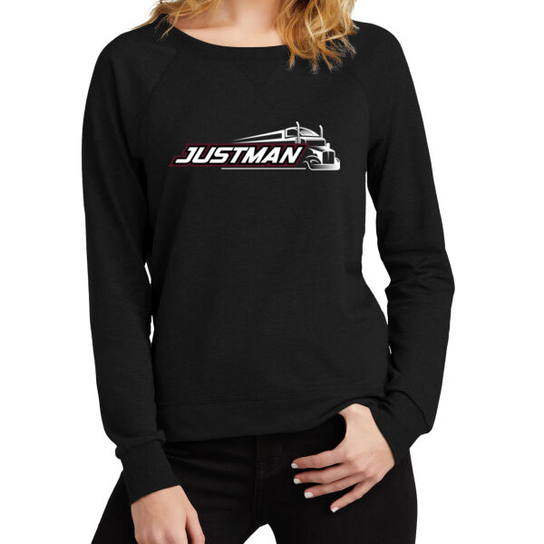 District® Women’s Featherweight French Terry™ Long Sleeve Crewneck - Printed Logo Thumbnail