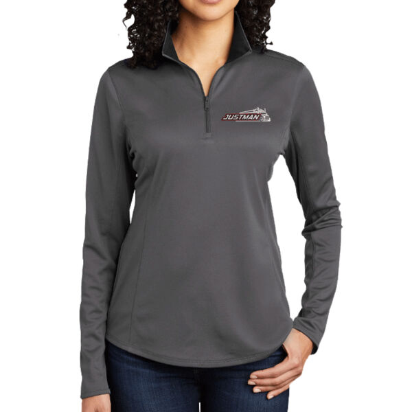 Port Authority ® Ladies Silk Touch ™ Performance 1/4-Zip - Embroidered Logo Thumbnail