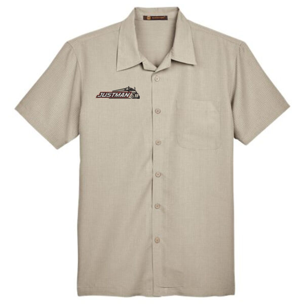 Harriton - Men's Barbados Textured Camp Shirt - Embroidered Logo Thumbnail