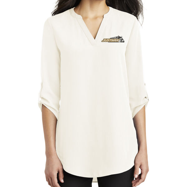 Port Authority - Women's 3/4-Sleeve Tunic Blouse - Embroidered Logo Thumbnail