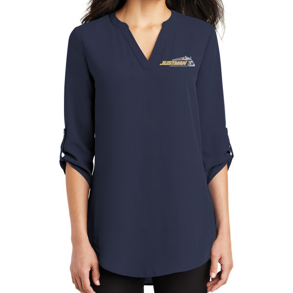 Port Authority - Women's 3/4-Sleeve Tunic Blouse - Embroidered Logo Thumbnail